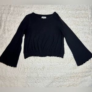 Madewell Texture & Thread Smocked Bell Sleeve Top womens size L